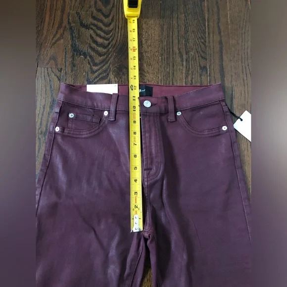 7 for all Mankind Women’s 29 High Waist Slim Kick Cropped Jeans in Ruby - NWT! - Picture 11 of 16